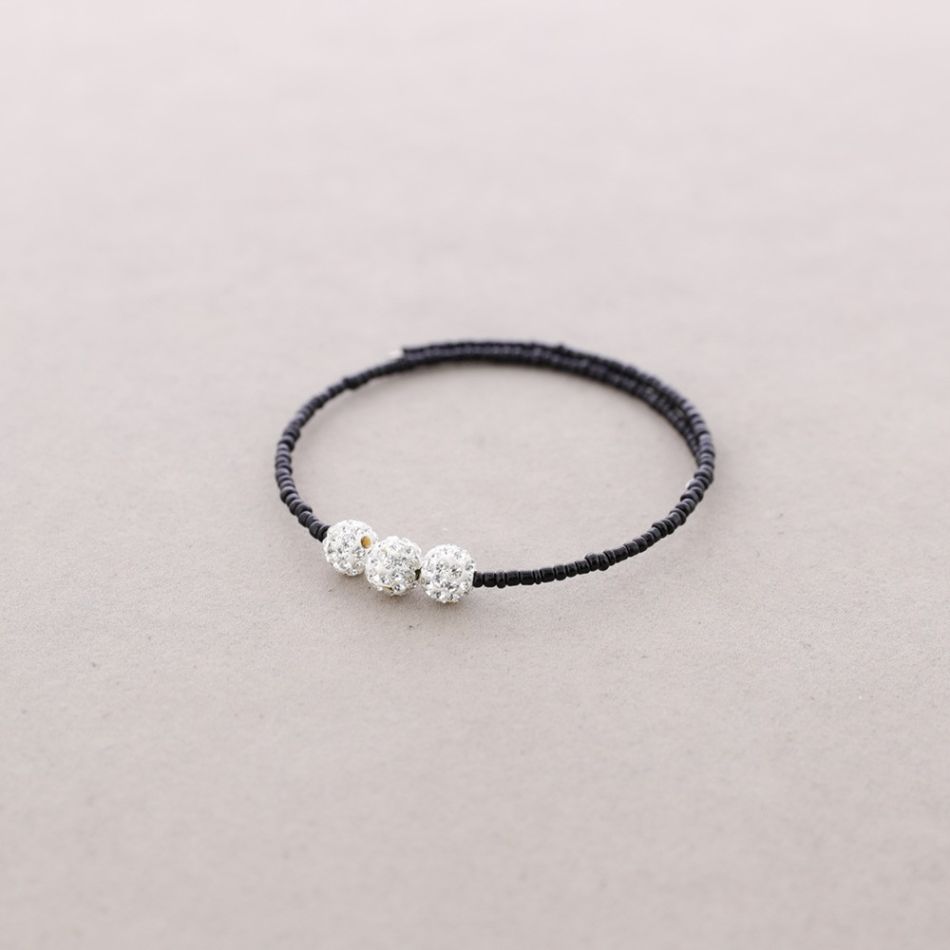 PULSERA ABALORIOS BOLITAS CRISTALES