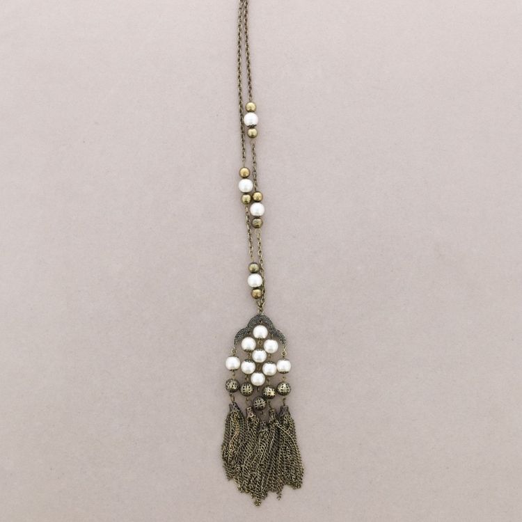 COLLAR LARGO COLG. BOLAS CADENAS