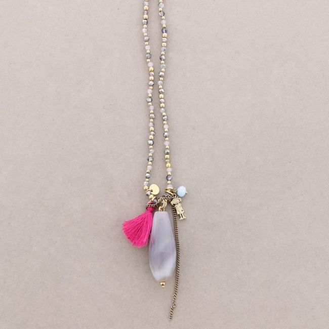 STONE PENDANT LONG NECKLACE