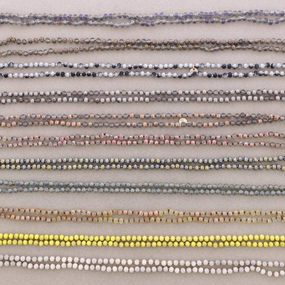 LONG FACETED CRYSTAL NECKLACE 1.5M*6MM