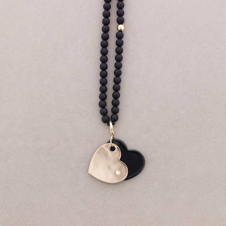 LONG NECKLACE METAL RESIN PENDANT
