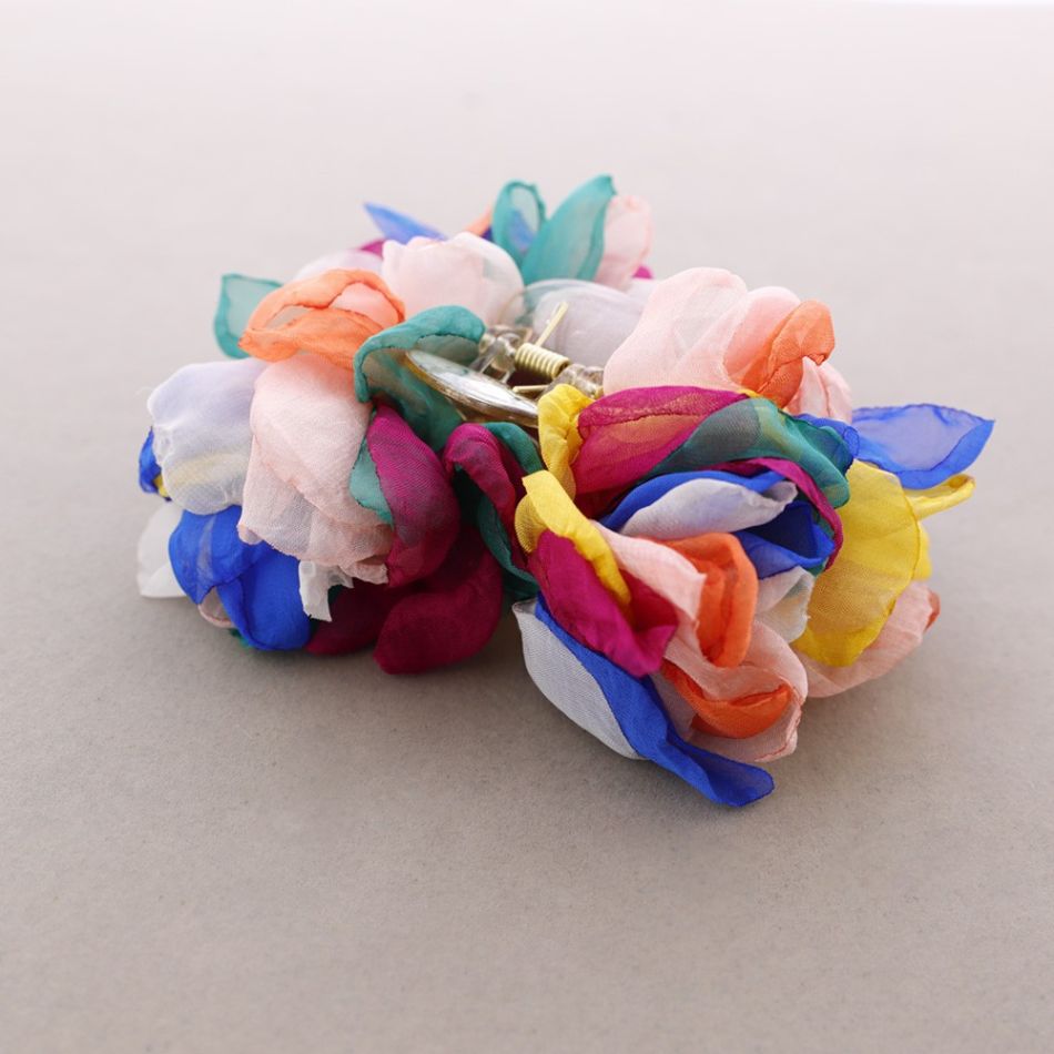 HAIR CLIP 4 FABRIC FLOWERS