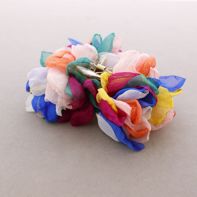 HAIR CLIP 4 FABRIC FLOWERS