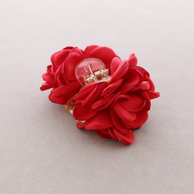DOUBLE FABRIC FLOWER HAIR CLIP
