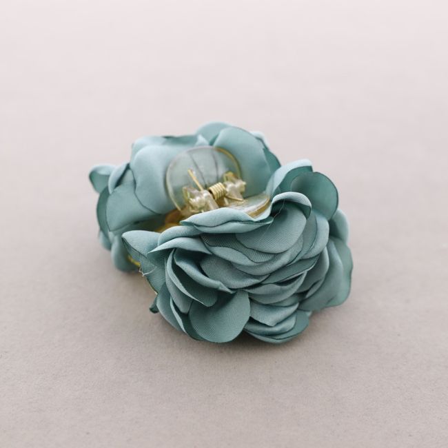 DOUBLE FABRIC FLOWER HAIR CLIP