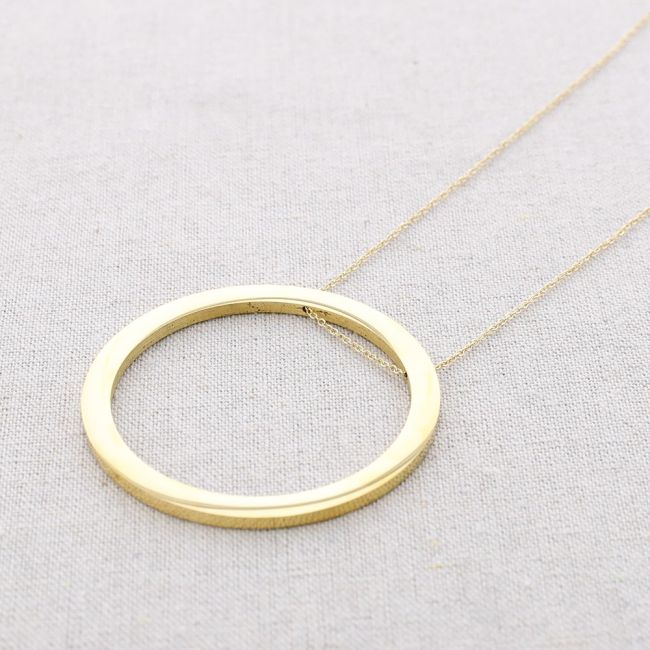 RING PENDANT STEEL SHORT NECKLACE