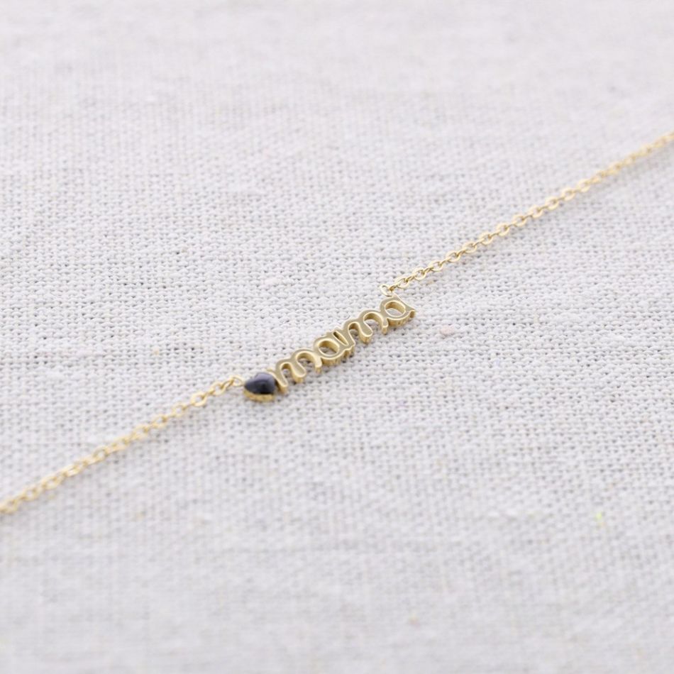 MOM HEART STEEL SHORT NECKLACE
