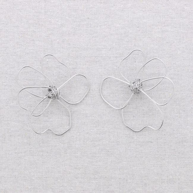 PENDIENTES ACERO FLORES HUECAS