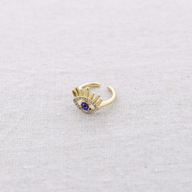 ANILLO ACERO OJO TURCO CRISTALES