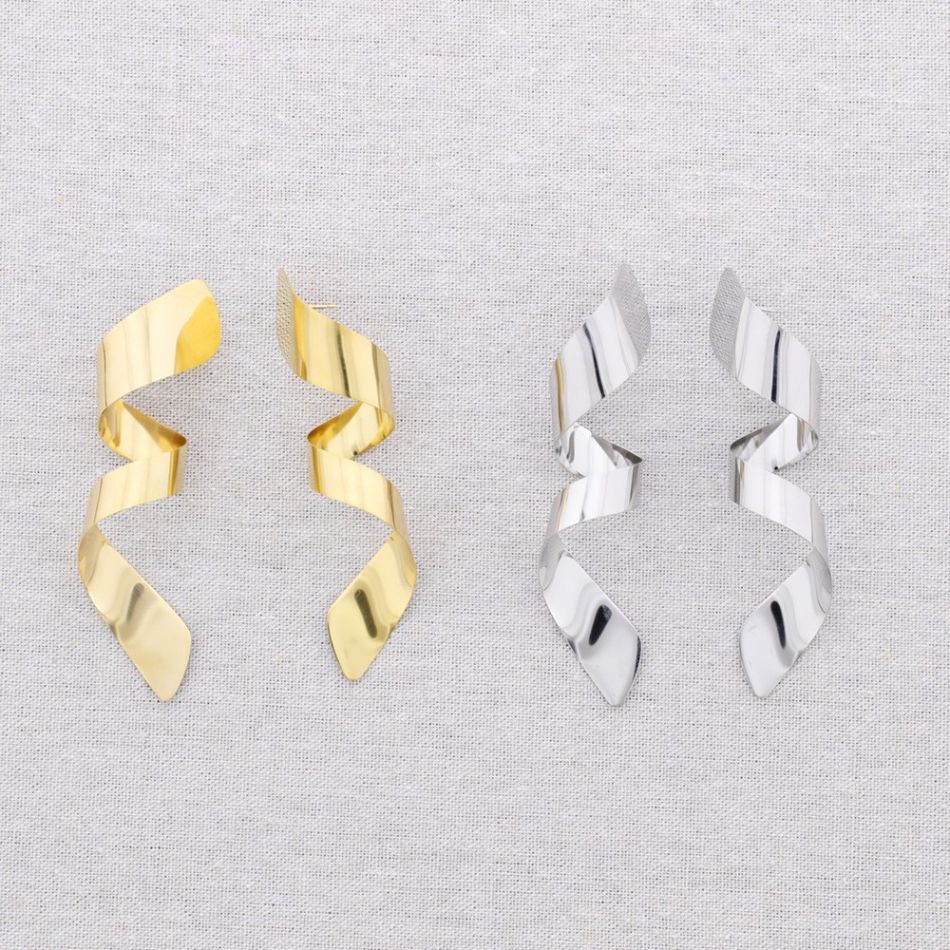 PENDIENTES ACERO ESPIRAL