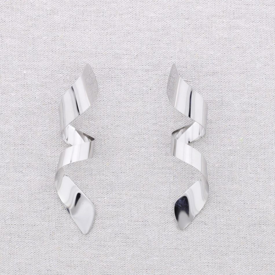 PENDIENTES ACERO ESPIRAL