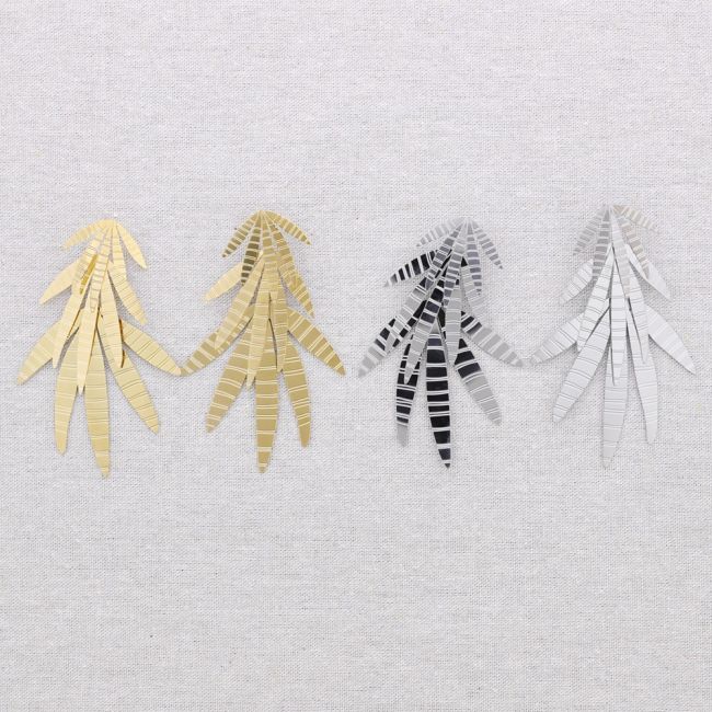 TRIPLE LEAF STEEL EARRINGS
