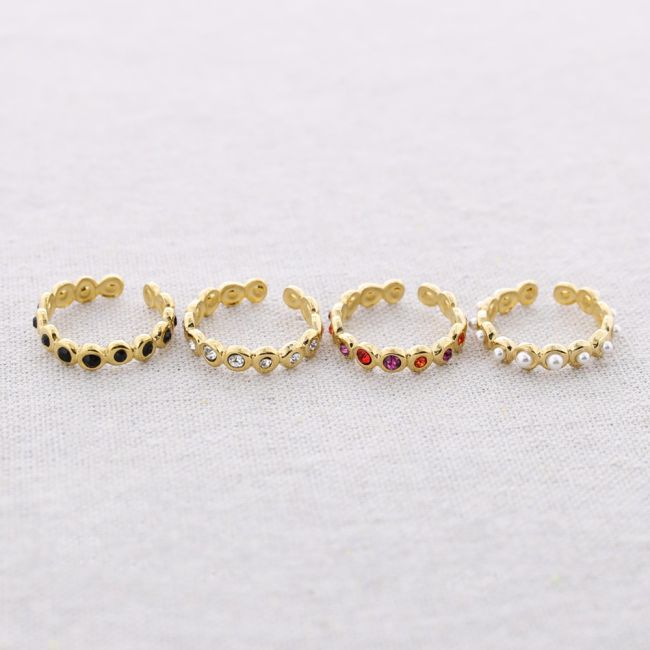 STEEL RING WITH BEADS