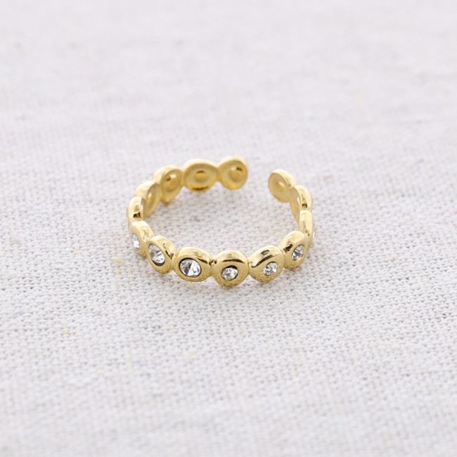 STEEL RING WITH BEADS