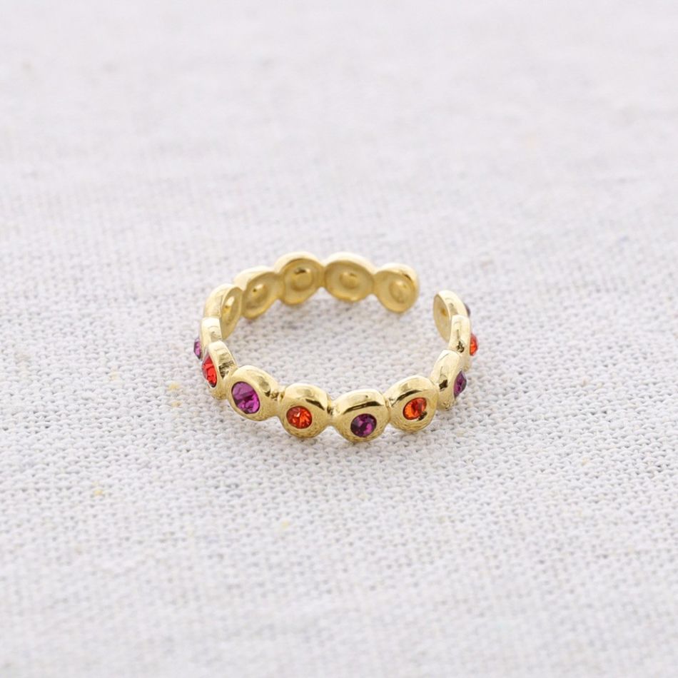 STEEL RING WITH BEADS