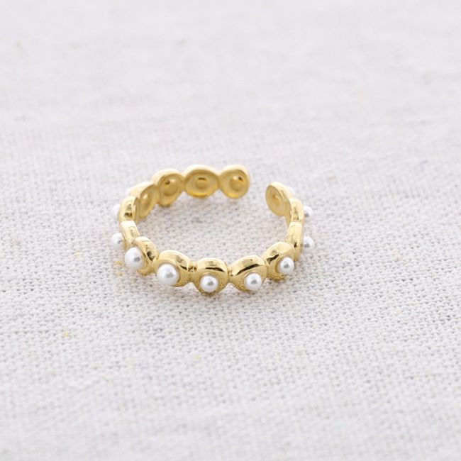 STEEL RING WITH BEADS