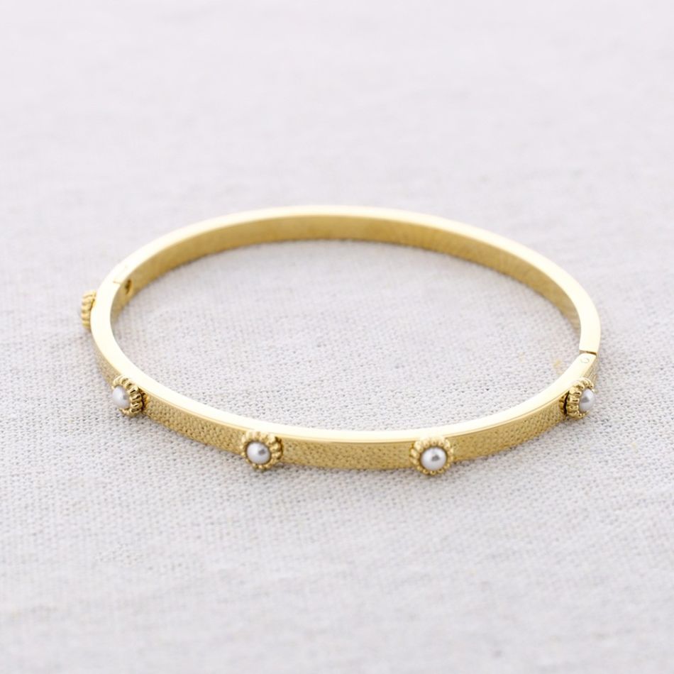 RIGID STEEL BRACELET WITH CRYSTALS