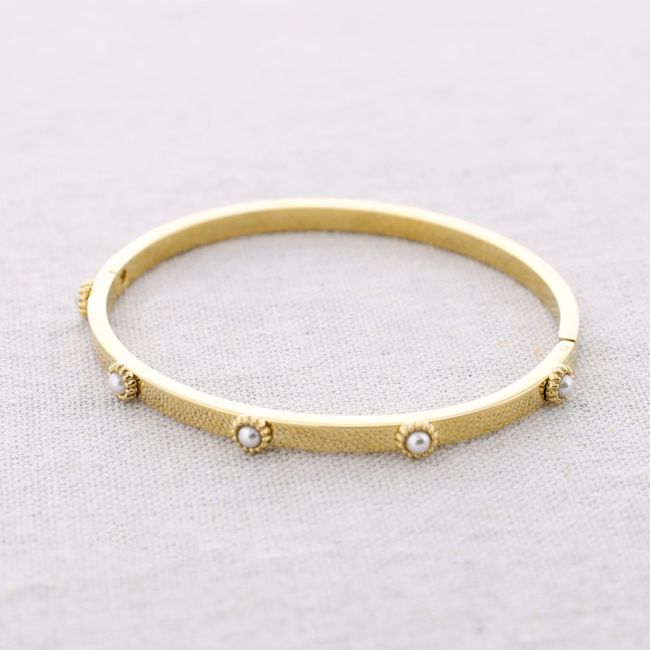 RIGID STEEL BRACELET WITH CRYSTALS