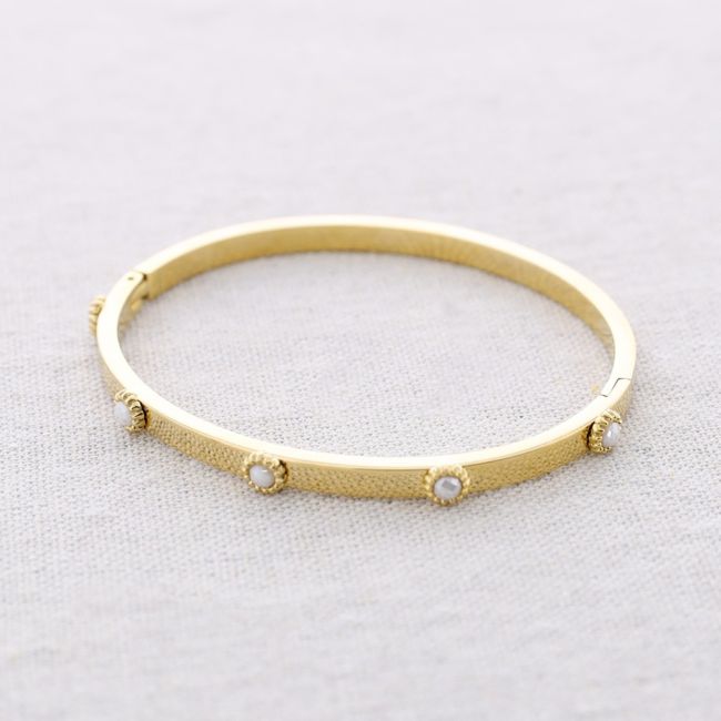 RIGID STEEL BRACELET WITH CRYSTALS