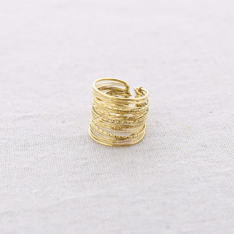 ANILLO ACERO TIRAS ENTRELAZADAS