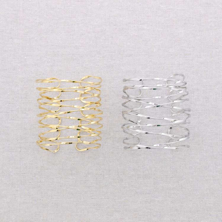 PULSERA ACERO AJUSTABLE TIRAS ENTRELAZADAS 2