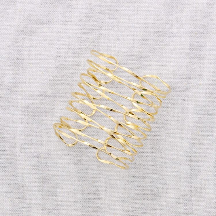 PULSERA ACERO AJUSTABLE TIRAS ENTRELAZADAS