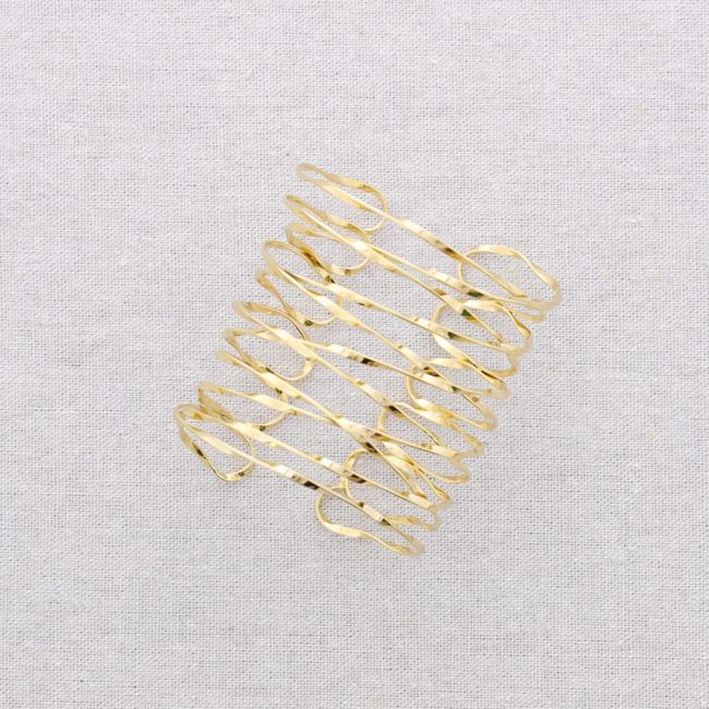ADJUSTABLE STEEL BRACELET INTERLACTED STRIPS