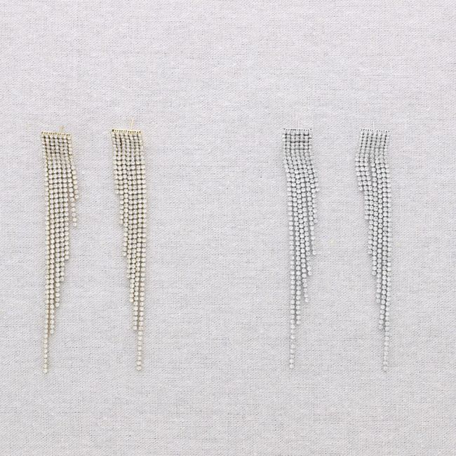 PENDIENTES ACERO CRISTALES