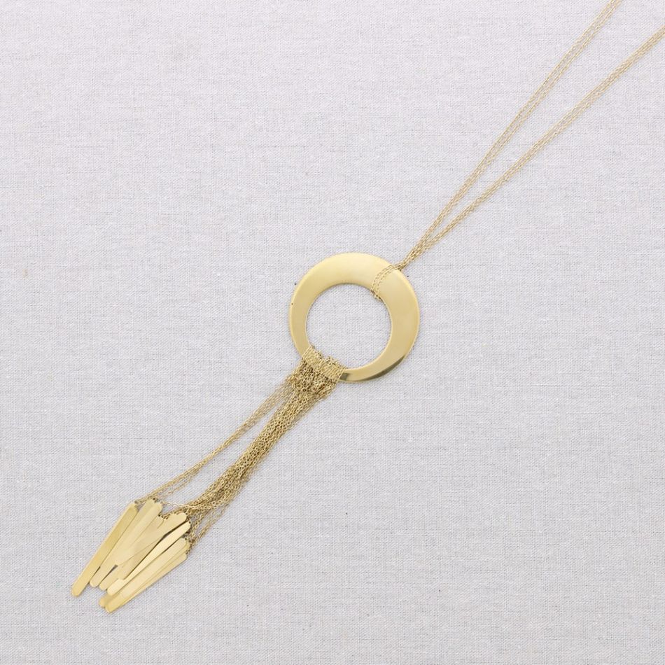 LONG STEEL NECKLACE PENDANTS