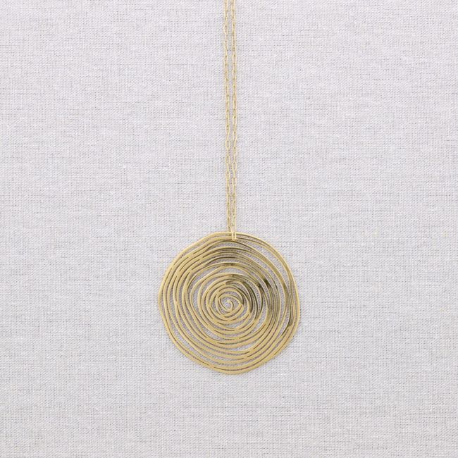 COLLAR LARGO ACERO COLGANTE ESPIRAL