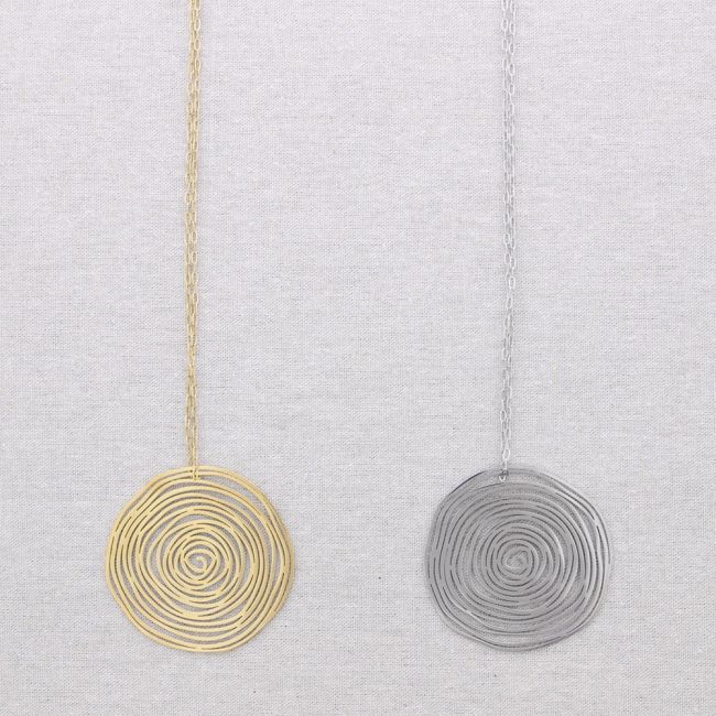 COLLAR LARGO ACERO COLGANTE ESPIRAL