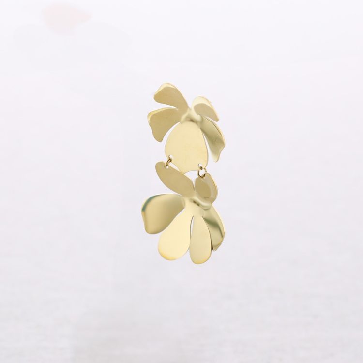 PENDIENTES ACERO DOBLE FLOR