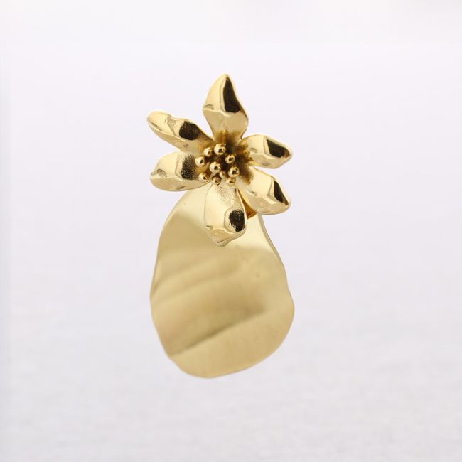 PENDIENTES ACERO FLOR COLGANTE TRIANGULAR