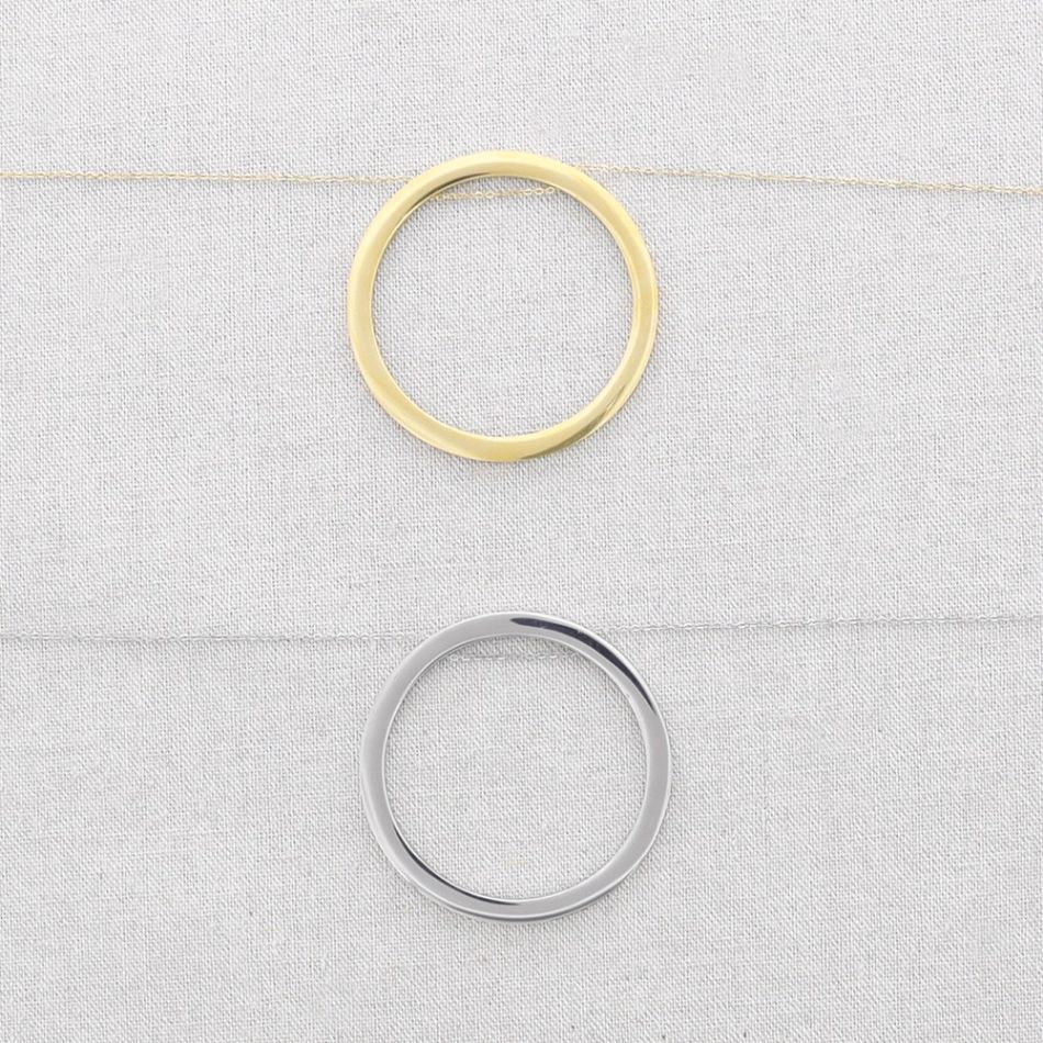 RING PENDANT STEEL SHORT NECKLACE