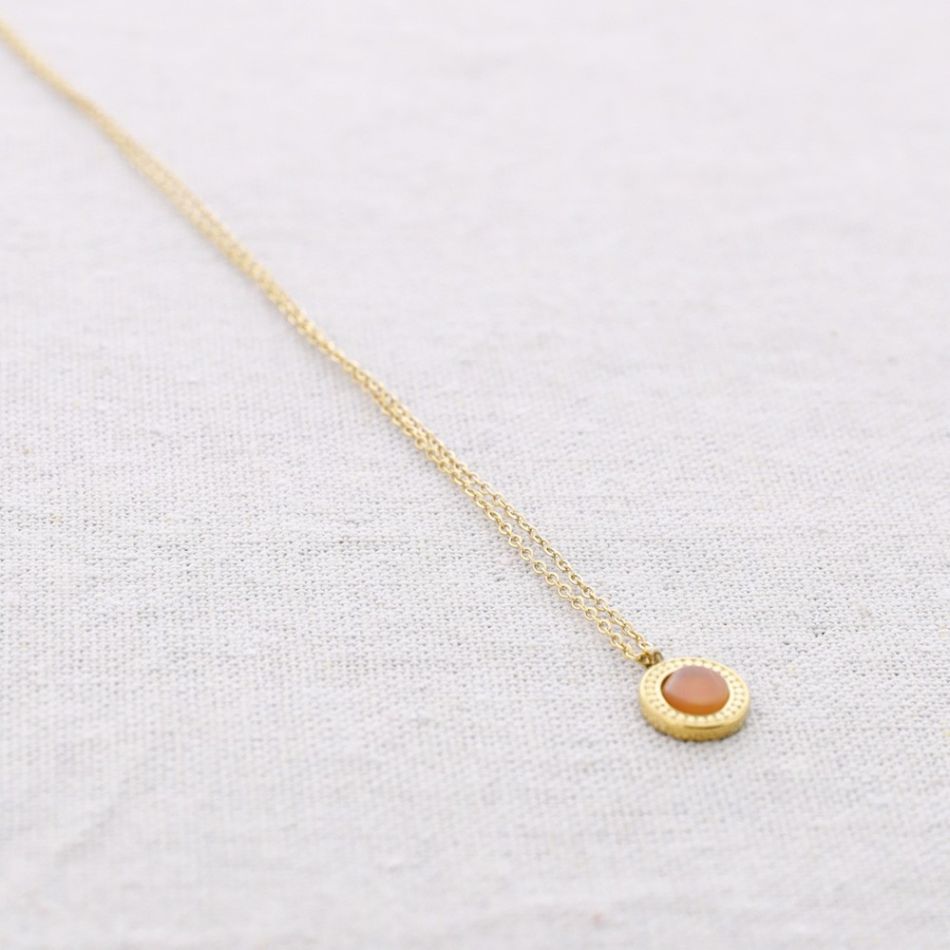 STONE PENDANT STEEL CHOKER