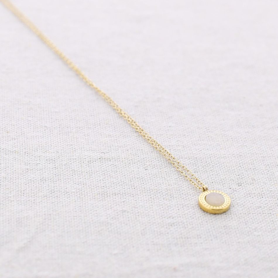 STONE PENDANT STEEL CHOKER