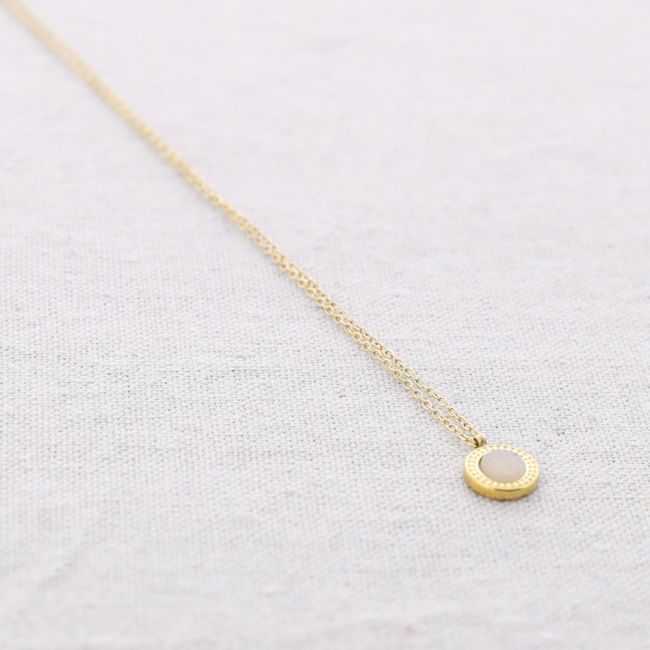 STONE PENDANT STEEL CHOKER