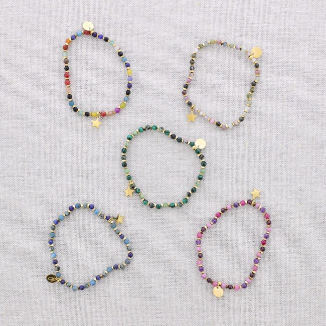 PULSERA ELÁSTICA ESTRELLA ACERO PIEDRAS