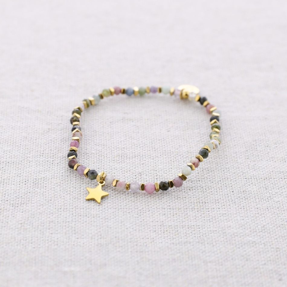 ELASTIC STONE STAR STEEL BRACELET