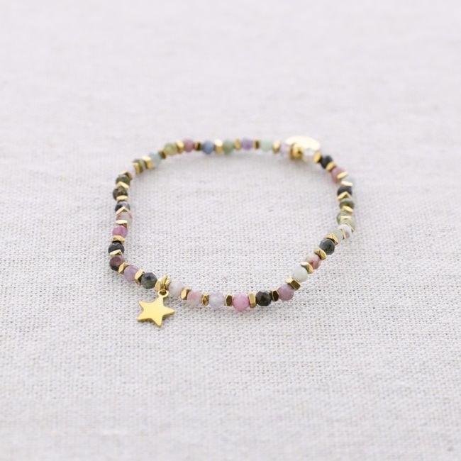 ELASTIC STONE STAR STEEL BRACELET