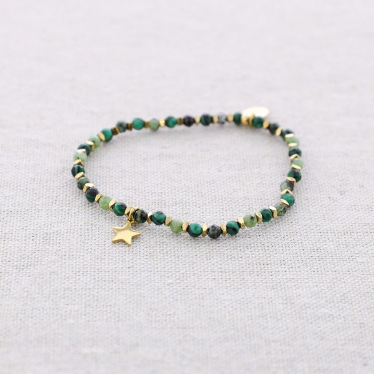 PULSERA ELÁSTICA ESTRELLA ACERO PIEDRAS