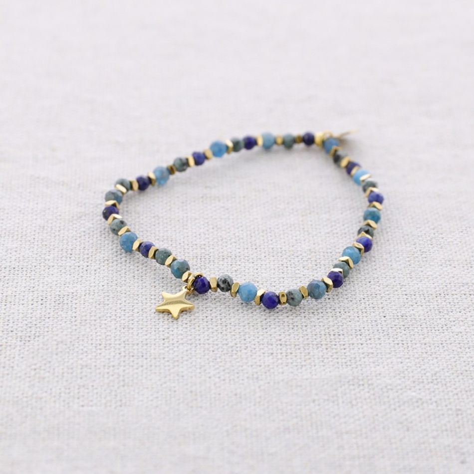 ELASTIC STONE STAR STEEL BRACELET