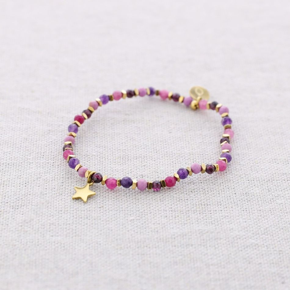 ELASTIC STONE STAR STEEL BRACELET