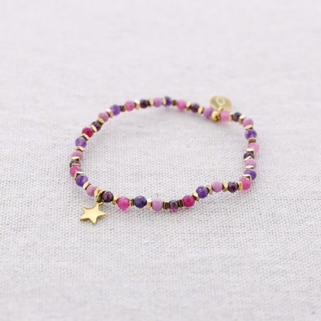 ELASTIC STONE STAR STEEL BRACELET