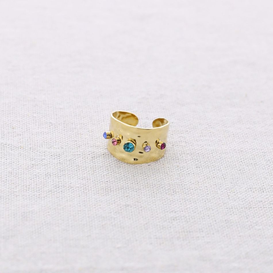 STEEL CRYSTALS RING