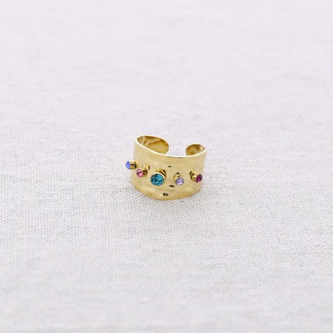 ANILLO ACERO CRISTALES