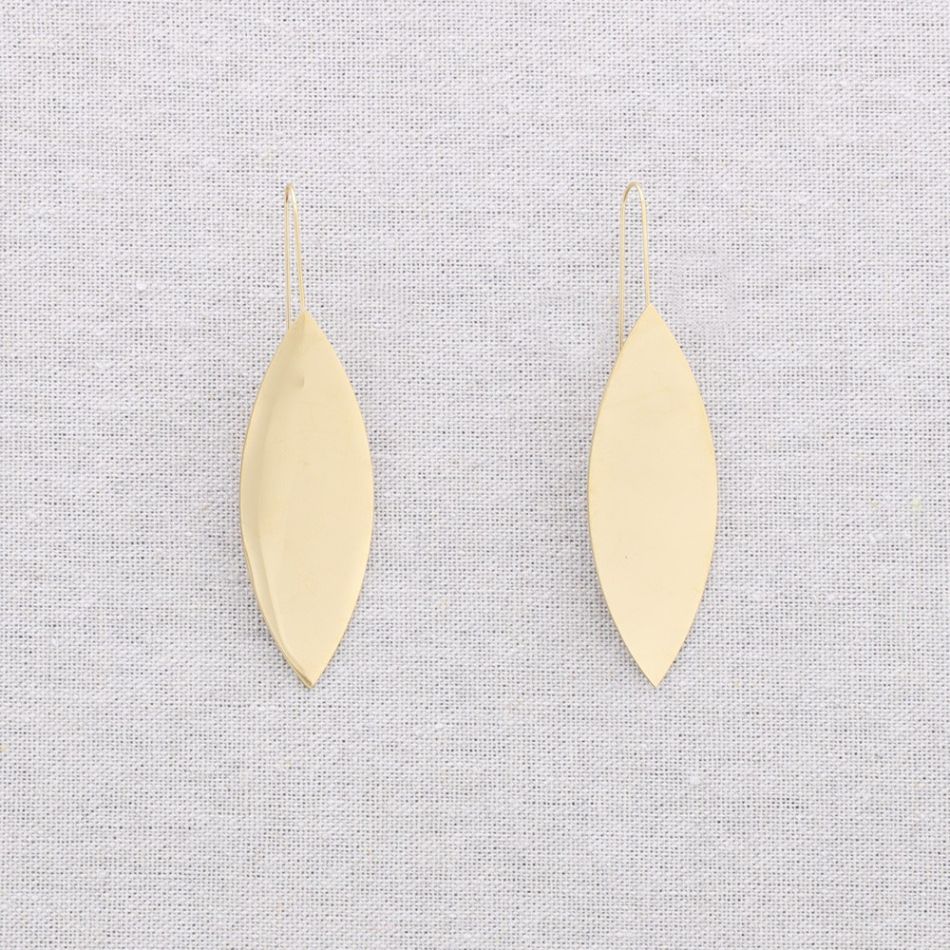 PENDIENTES ACERO COLGANTE HOJA