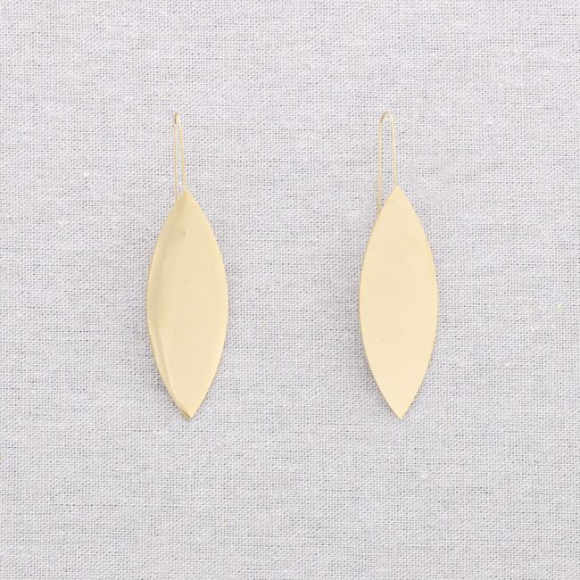 PENDIENTES ACERO COLGANTE HOJA
