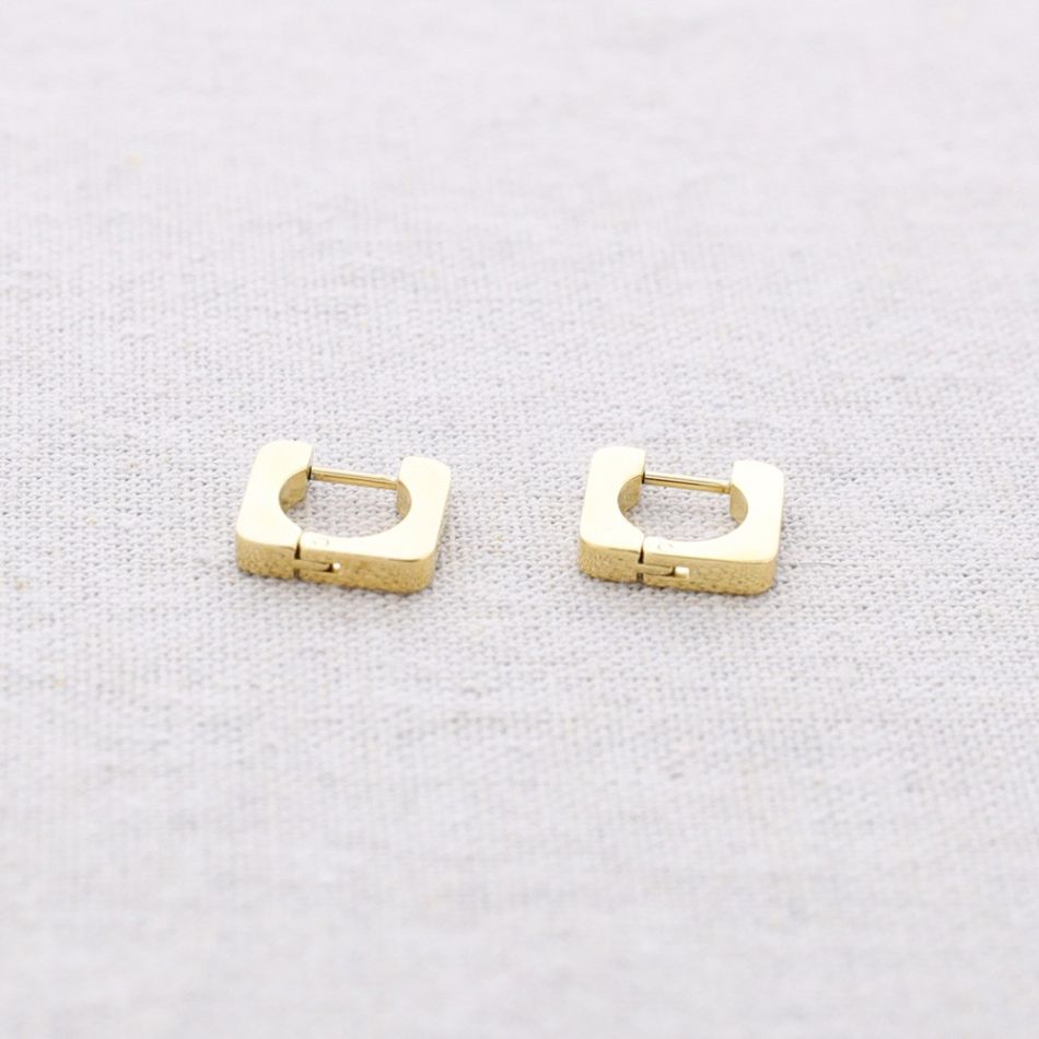 PENDIENTES ACERO ARO CUADRADO