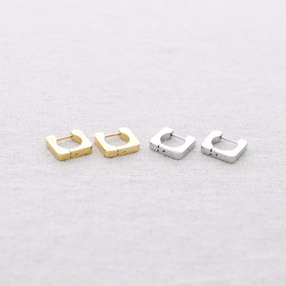 PENDIENTES ACERO ARO CUADRADO